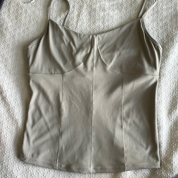 Longer crop length (20" size large Corset style seaming
1" encased shelf elastic - Picture 1 of 6